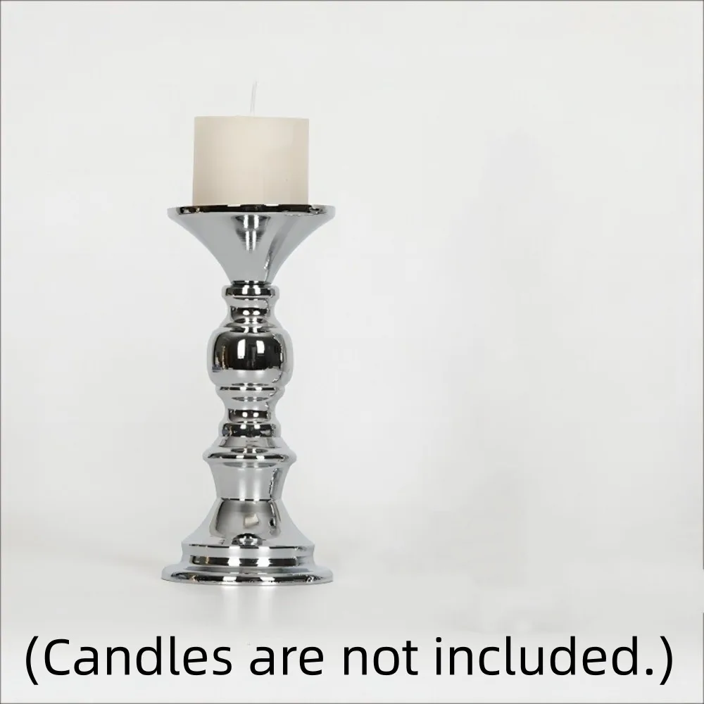 1/2Pcs Pillar Tabletop Candle Holders Metal Wedding Centerpieces Decoration Candlestick Holder Vintage Elegant