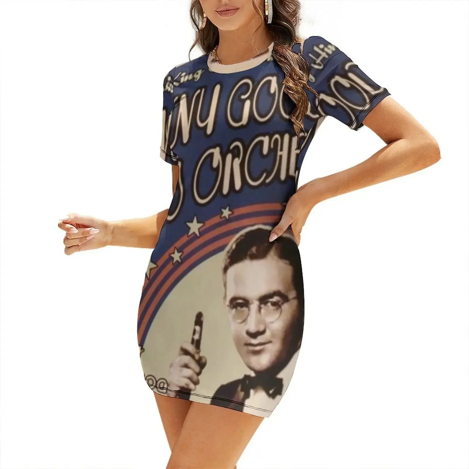 

Benny Goodman Short-Sleeved Dress summer dress for women 2026 women evening dress