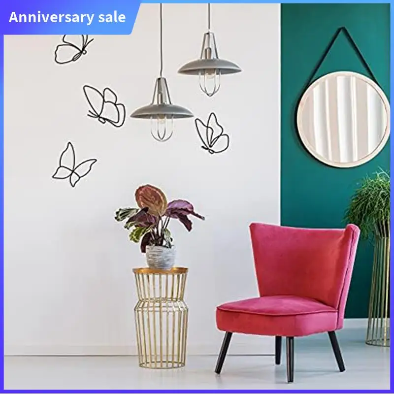 

6 шт. металлический настенный декор в виде бабочки, украшения, наклейки, искусство для внутреннего и наружного свадьбы, дня рождения, 6 стилей, простота в использовании
