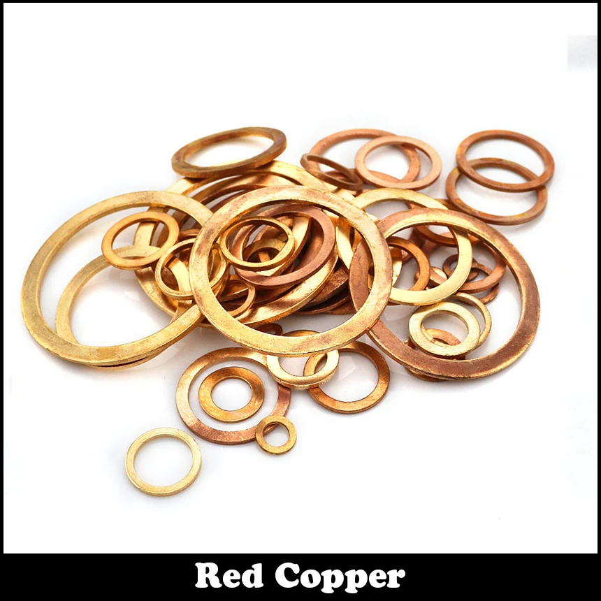 M5*9*1 M6*10*1 M8*12*1 M8*13*1 M10*14*1 M10*16*1 M12*16*1.5 M12*18*1.5 Brass Flat Gasket Copper Plain Washer