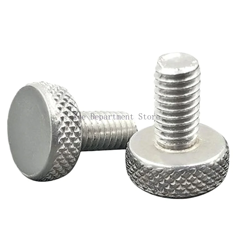 20PCS/Lot M3/M4 Aluminum Alloy Knurled Flat Head Bolts Hand Screw for Computer Case Advertising Board Host Case Screws