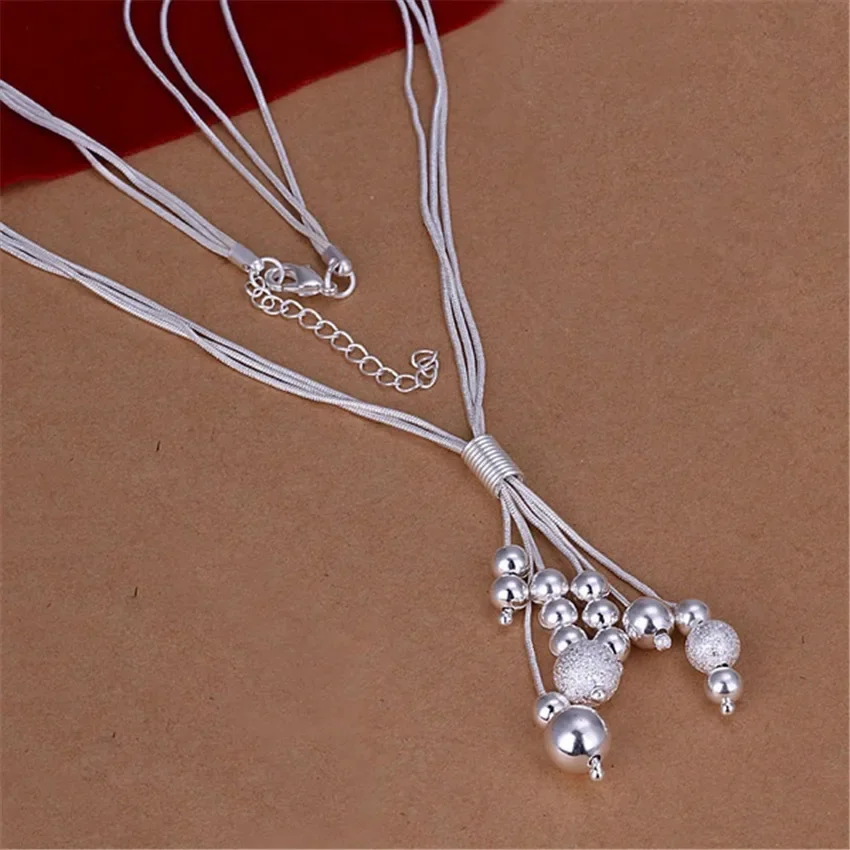 Charms 925 Sterling Silver  Refined Luxury Beads Chain Wedding For Women Lady Necklace Fashion Trends Jewelry Gifts