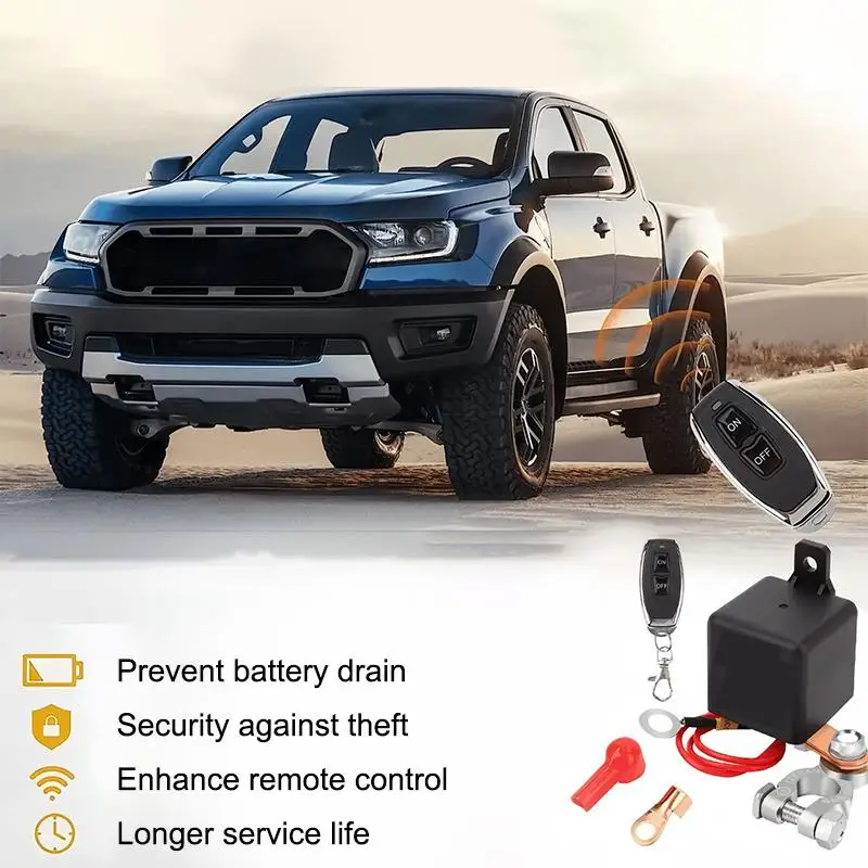 1Set 12V 200A Remote Car Control Battery Disconnect Switch Battery Switch Relay Anti-Theft Upgrade Prevent Power Drain▪