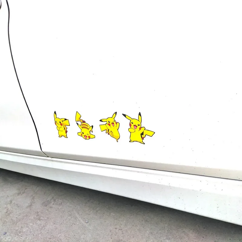 Pokemon Pikachu Sticker Cartoon Car Scratch Blocking Sticker Cartoon Fuel Tank Cap Sticker Children\'s Toy Birthday Gift