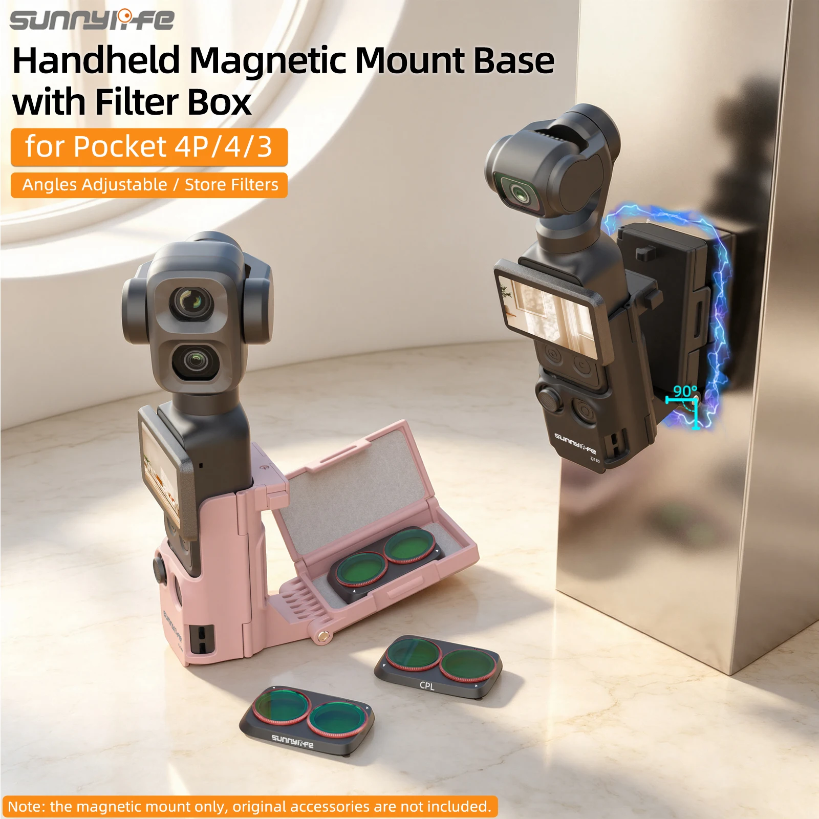 Магнитный держатель Sunnylife для DJI Pocket 4P/4/3, регулируемое основание, портативные аксессуары для фотосъемки