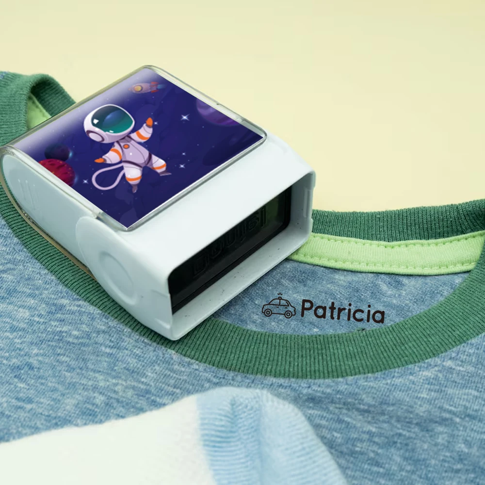 1pc Personalize Custom Astronauts Style Stamp Waterproof Stamp For Clothing Back To School Pad Name Seal For Student&Chi