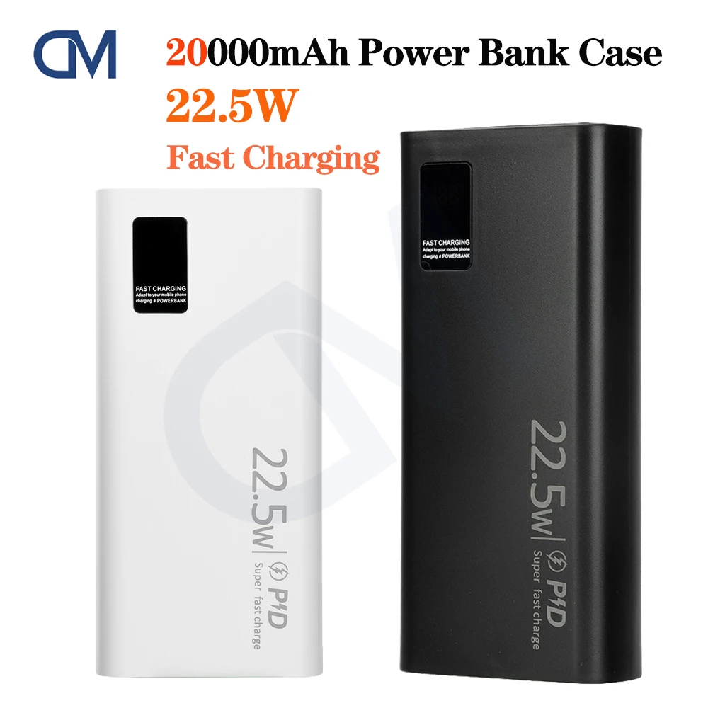 DIY Shell 1260110 Battery Holder Power Bank Case Dual USB Mobile Phone Charger TypeC 20000mAh Battery Storage Box Detachable
