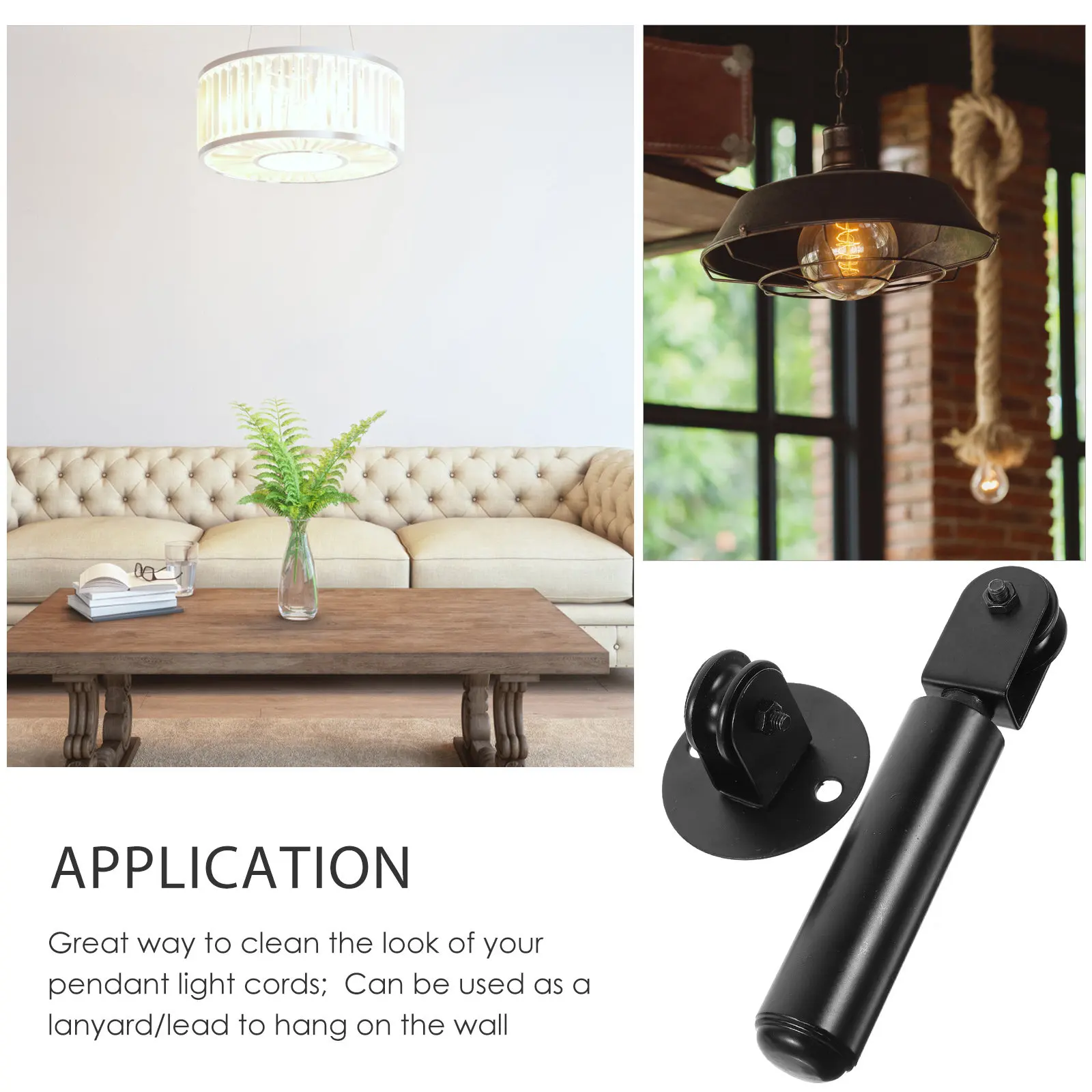 1Set Sleek Iron Pulley Wheel for Pendant Light Cord Management Adjustable Hanging System Wall Mount Lighting Accessory