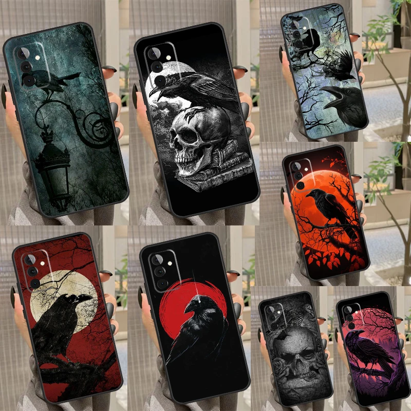 Goth Raven Case For Samsung Galaxy A14 A54 A34 A24 A52 A32 A22 A12 A51 A71 A33 A23 A13 A53 Cover Funda