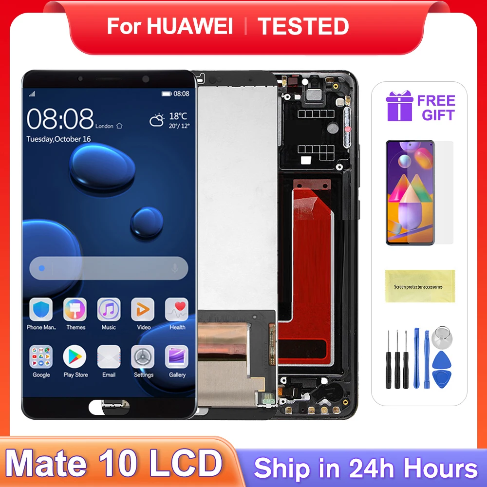 Dla HUAWEI 5.9 \'\'Mate 10 dla Mate10 ALP-L29 L09 AL00 TL00 wyświetlacz LCD ekran dotykowy Digitizer wymiana zespołu