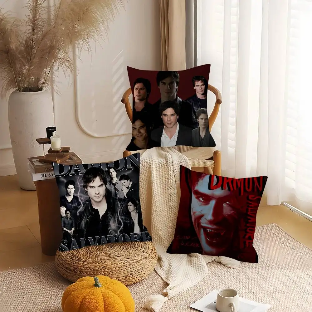Damon Salvatore The Vampire  Pillowcases Home Bedding Decorative Pillow Cover Wedding Super Soft Pillow Case