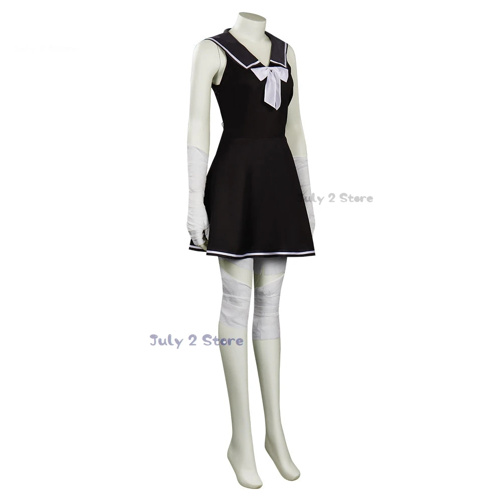 Final Fantasy Origin Neon Cosplay Costume Wig Black Skirts Uniform Women Girls Top Dress Sailor Uniform Set Anime Halloween Suit