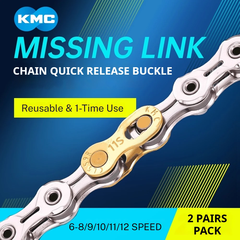 KMC Bicycle Chain Quick Link Connector 6/7/8/9/10/11/12 Speed, Reusable Magic Link for MTB Road Bike