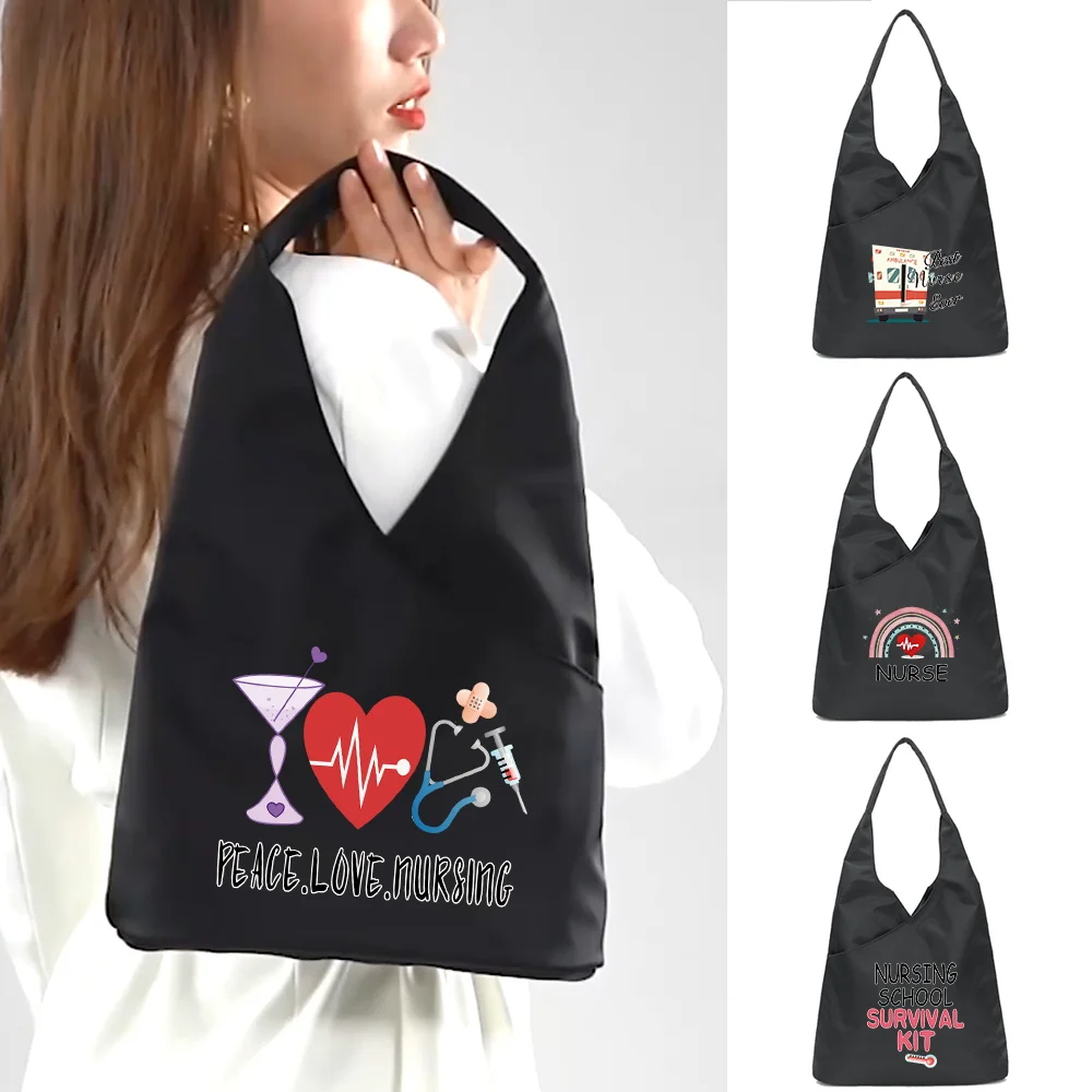 

Fashion Handbag for Women Shoulder Bags Nurse Interest Print Female Soft Environmental Reusable Girl Small and Shopper Totes Bag