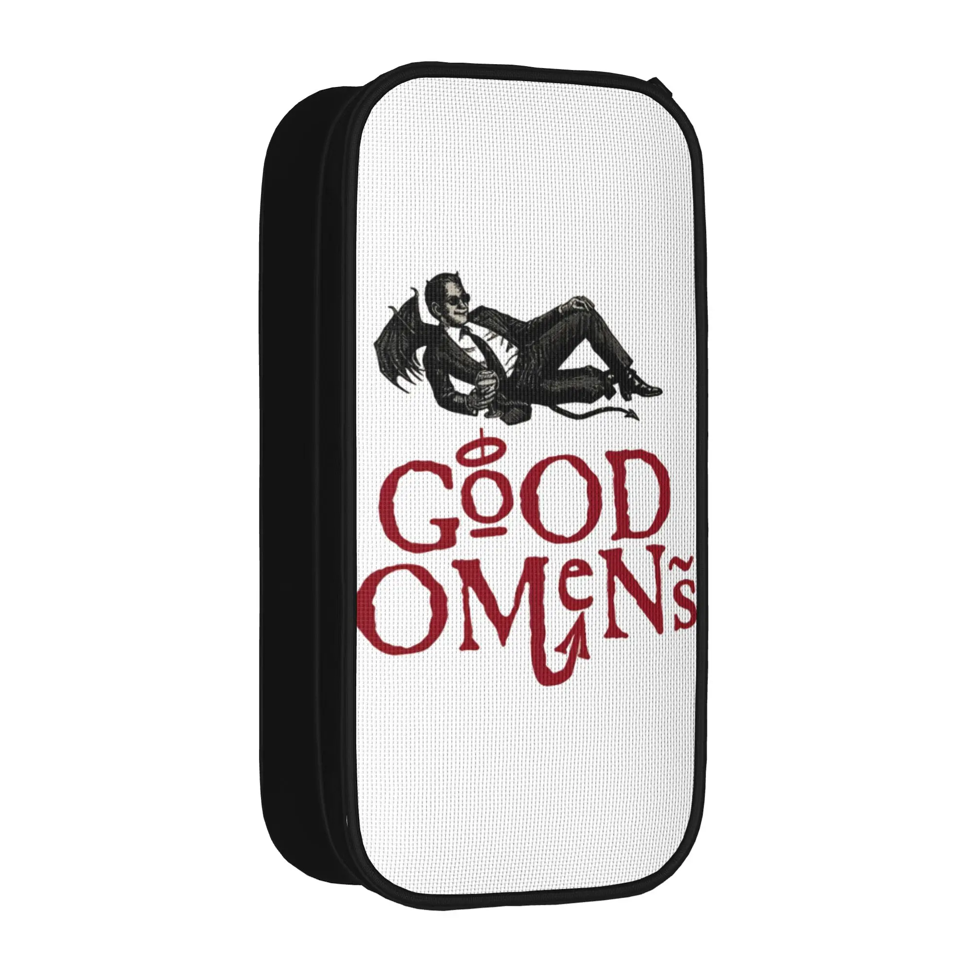 

Good Omens Pencil Case Ineffable Aziraphale Crowley Demon Angel Pen Box Bags for Student School Supplies Gifts Pencil Pouch