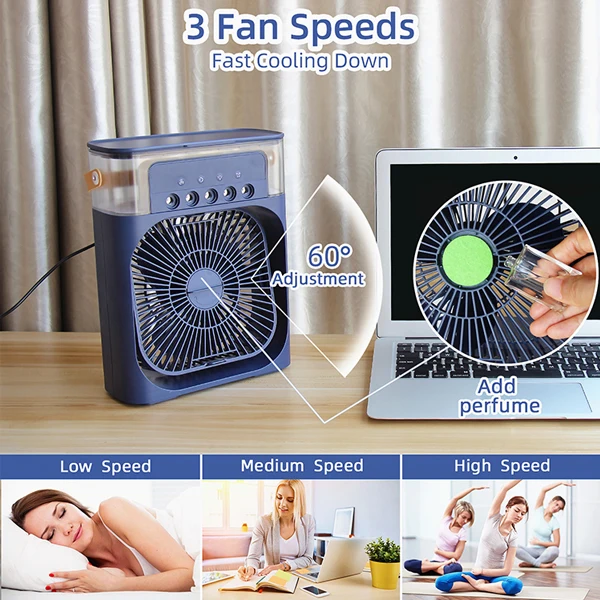 portable cold dc air water cooler home rechargeable air conditioner water mist air cooler aroma fragrance