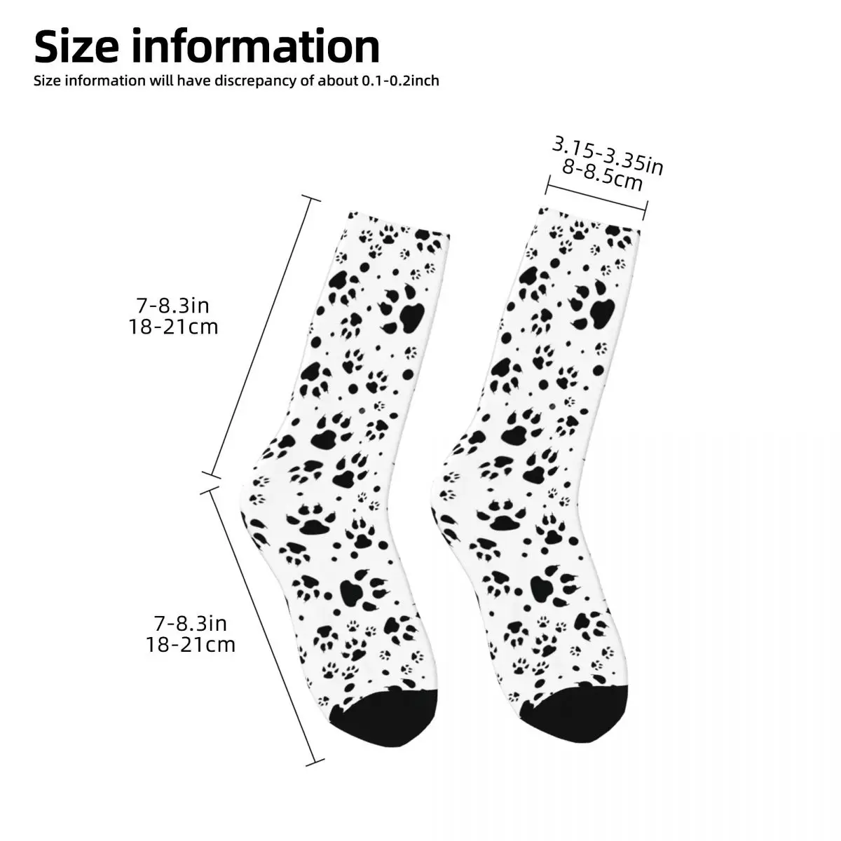 Vintage Dogs Paw Tracks Alphabet Men's Socks Dog Paw Unisex Harajuku Seamless Printed Crazy Crew Sock Gift