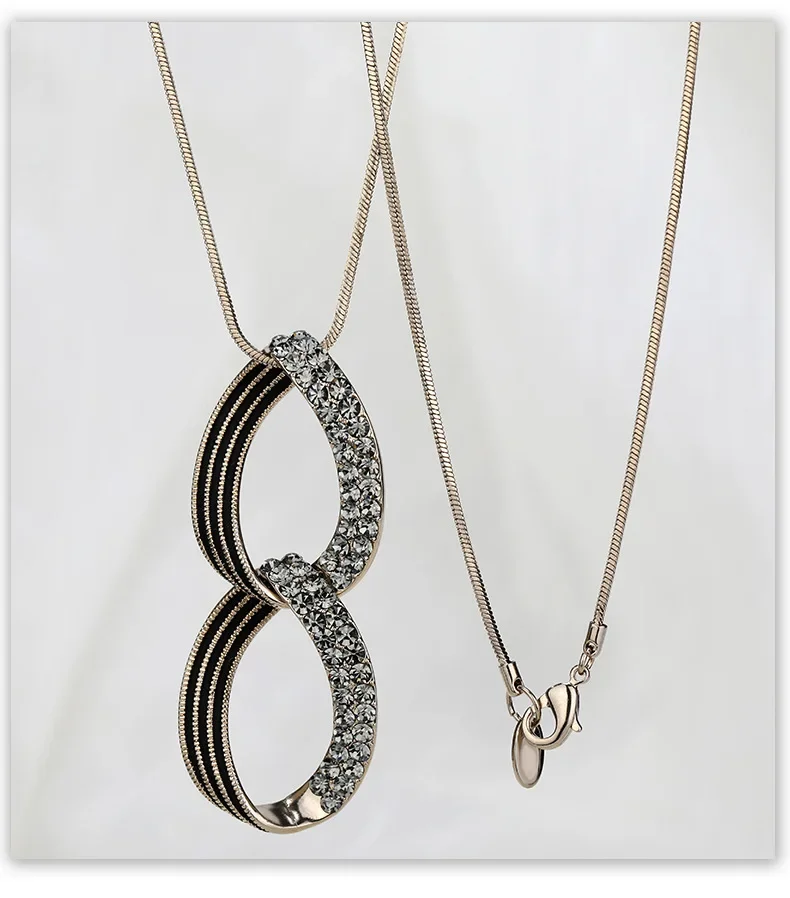 قلادة طويلة دائرية هندسية جديدة تمامًا، مناسبة لسلاسل السترات النسائية في الخريف والشتاء