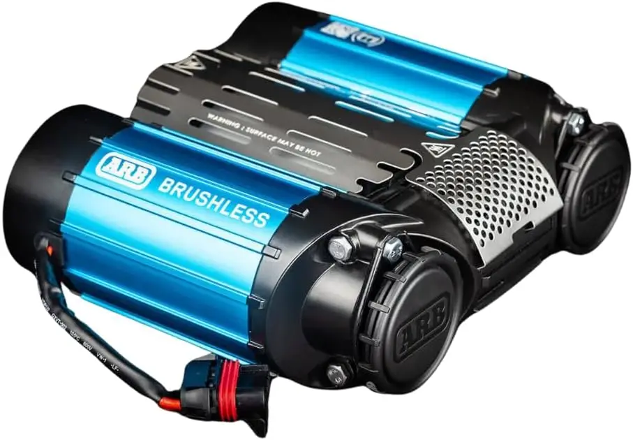 

ARB CKBLTA12 12V Brushless Air Compressor Premium Twin Motor On Board boasts 1.5X in output. Ideal for faster tire inflating time and 4x4 off road adventures