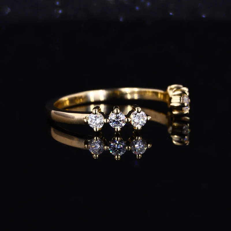 Starsgem Sparkle White Lab Grown Diamond Brillante amarillo 10-18k Oro Pureza Anillos Alianza de boda