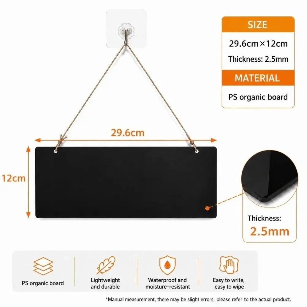 With Jute Rope Hanging Chalkboard Sign Multi-Linked Erasable Wall Menu Board Reusable Reusable Display Plaque