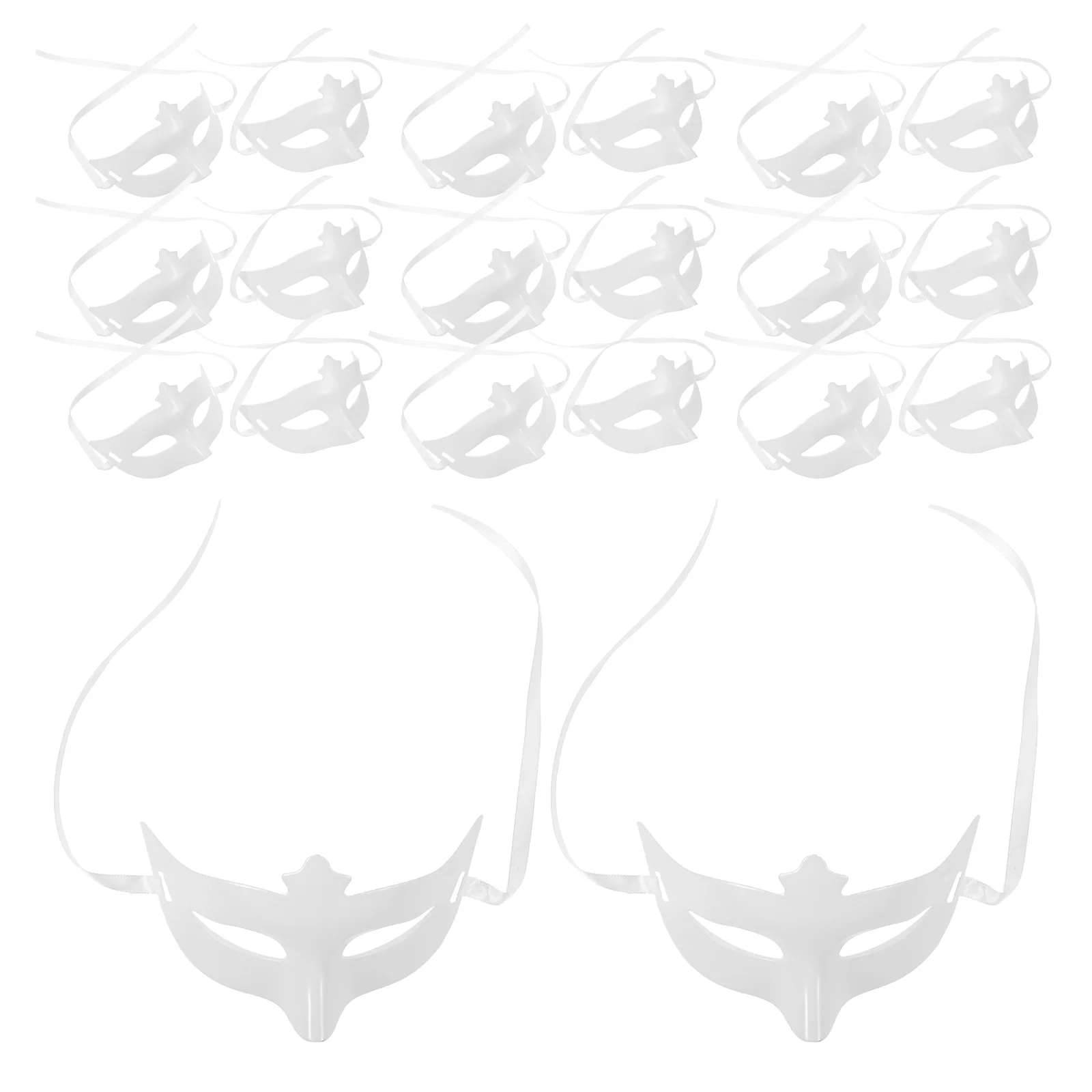 

20Pcs Halloween DIY Mask Base Blank Plastic Half Face Mask Base for Masquerade Cosplay Festival Costume Halloween DIY Masks