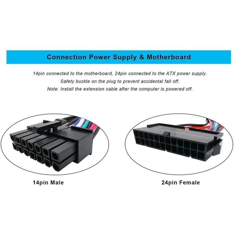 24 Pin To 14 Pin ATX PSU Main Power Adapter Cable For IBM Lenovo Pcs And Servers