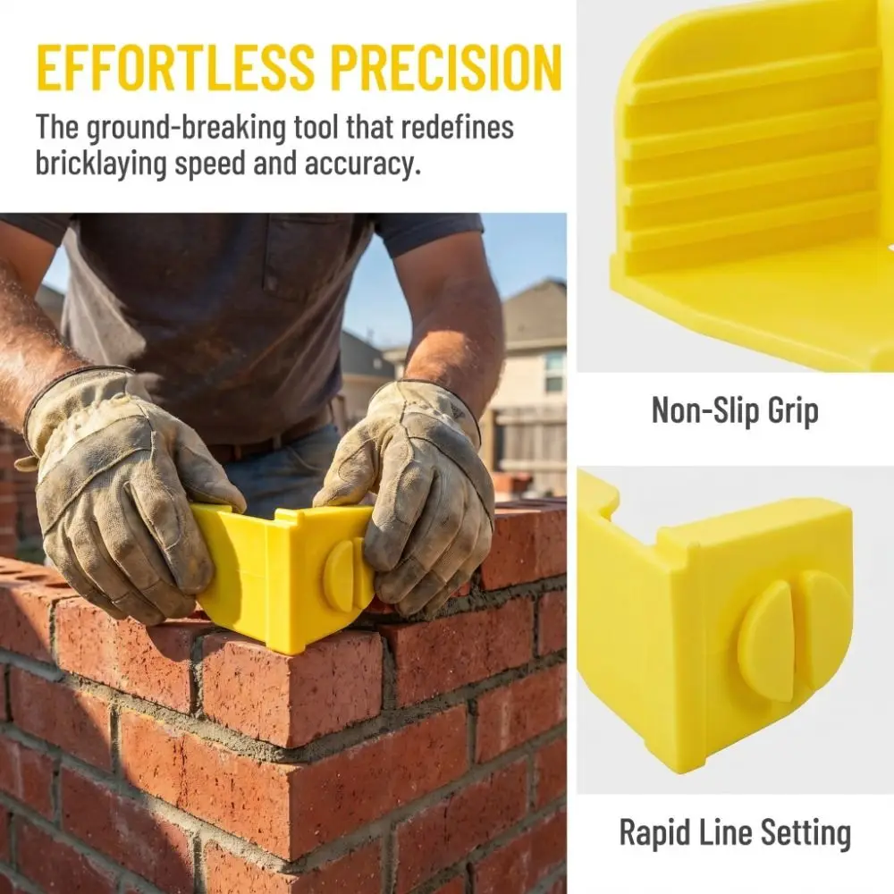 Bracket Yellow Brick Line Anchor Reusable Easy To Use Corner Bracket Sturdy Unique Bricklaying Tool Block Corners