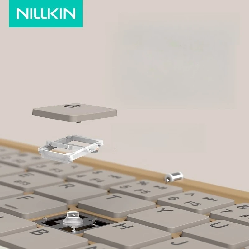 لوحة مفاتيح Nillkin قابلة للطي تعمل بتقنية البلوتوث ولوحة تتبع محمولة لاسلكية صغيرة للكتابة للهاتف المحمول والكمبيوتر المحمول ولوحة مفاتيح مخصصة بثلاثة أضعاف