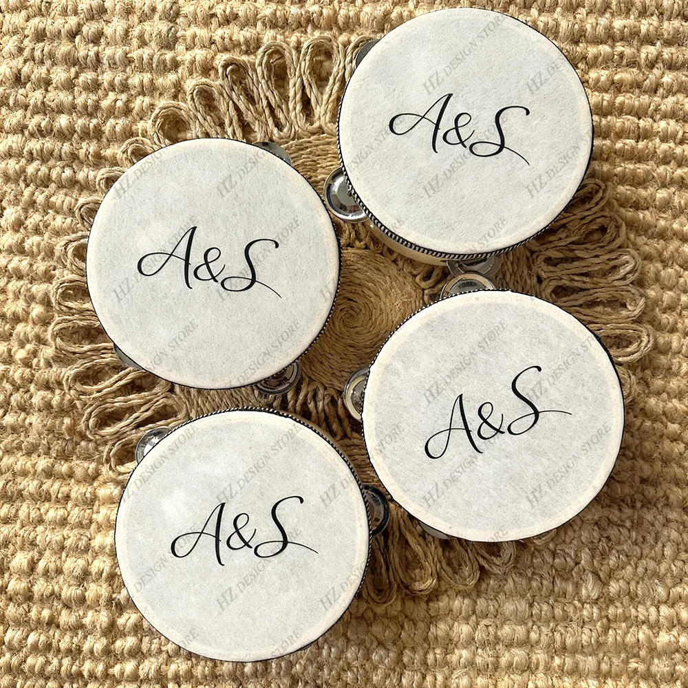 Personalized Wedding Tambourine Favors for Guest Custom Fun Wedding Decor Party Supplies Gift for Children Bridesmaid Noise Gift