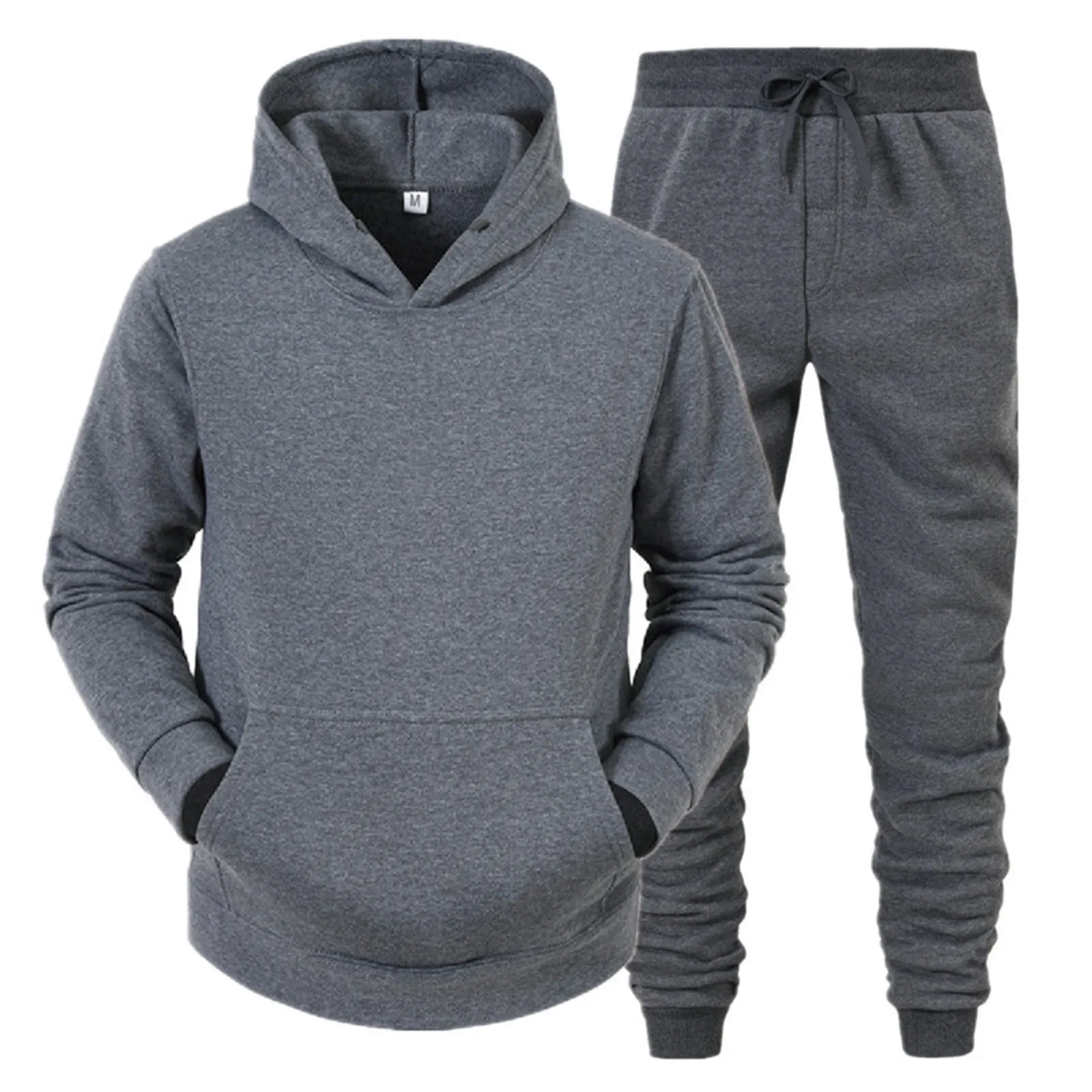 

Hooded Tracksuit Suit Male Two Pieces Outfit Men's Sportswear Hooded Sweatshirt+Drawstring Sweatpants Man New Sports Pants Sets