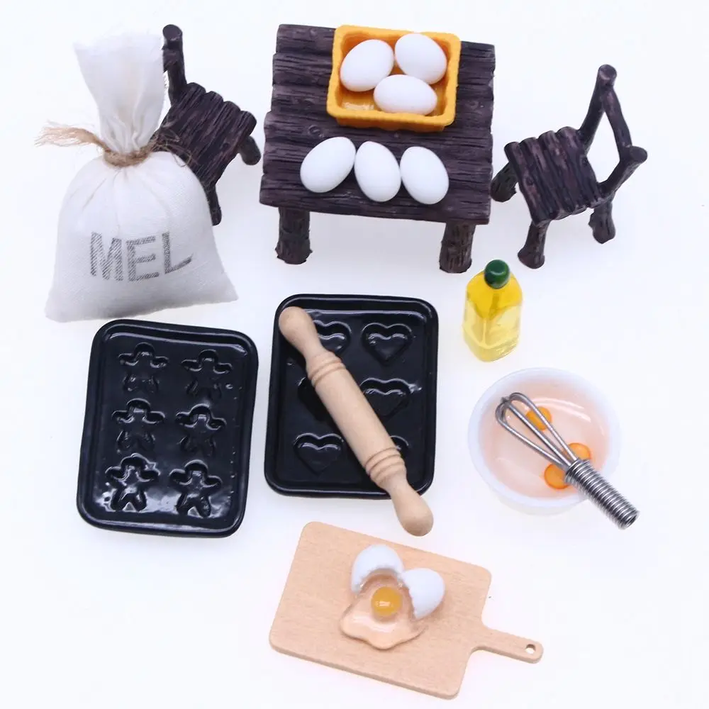 Kit de cuisine de simulation René pour enfants, mini ustensiles de cuisine, maison de courses, jouet Montessori, jeu de cuisine, échelle 1:12