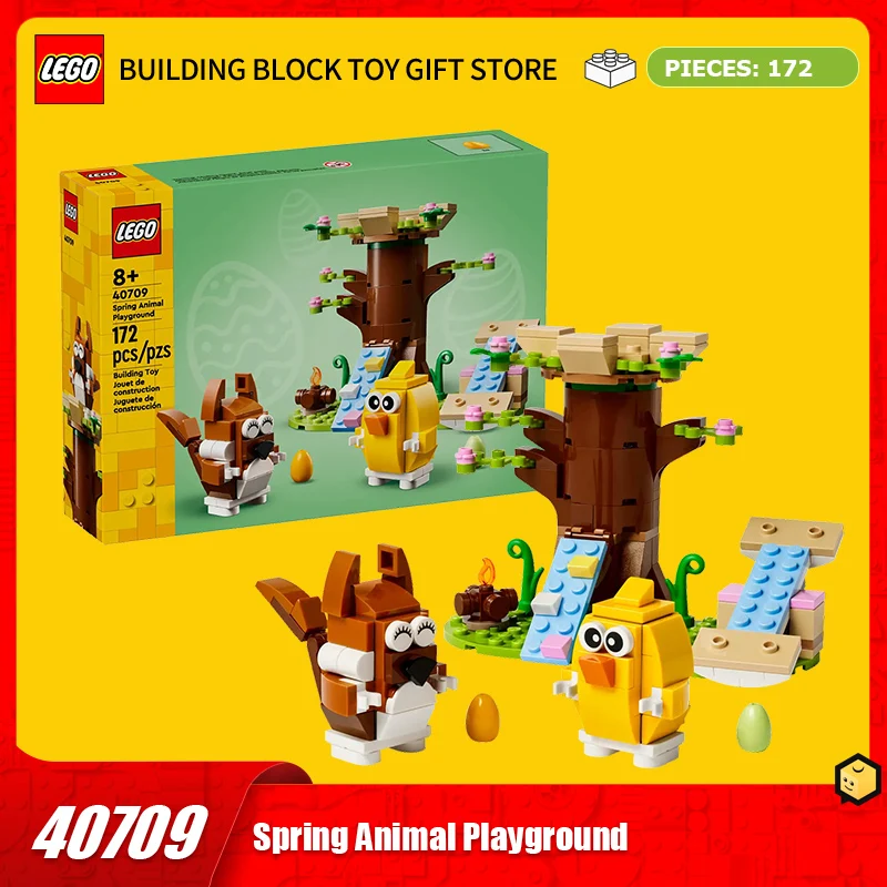 

LEGO строительные блоки, коробка для сращивания, серия 40709, весенние блоки для сращивания в парке животных, детская игрушка в подарок