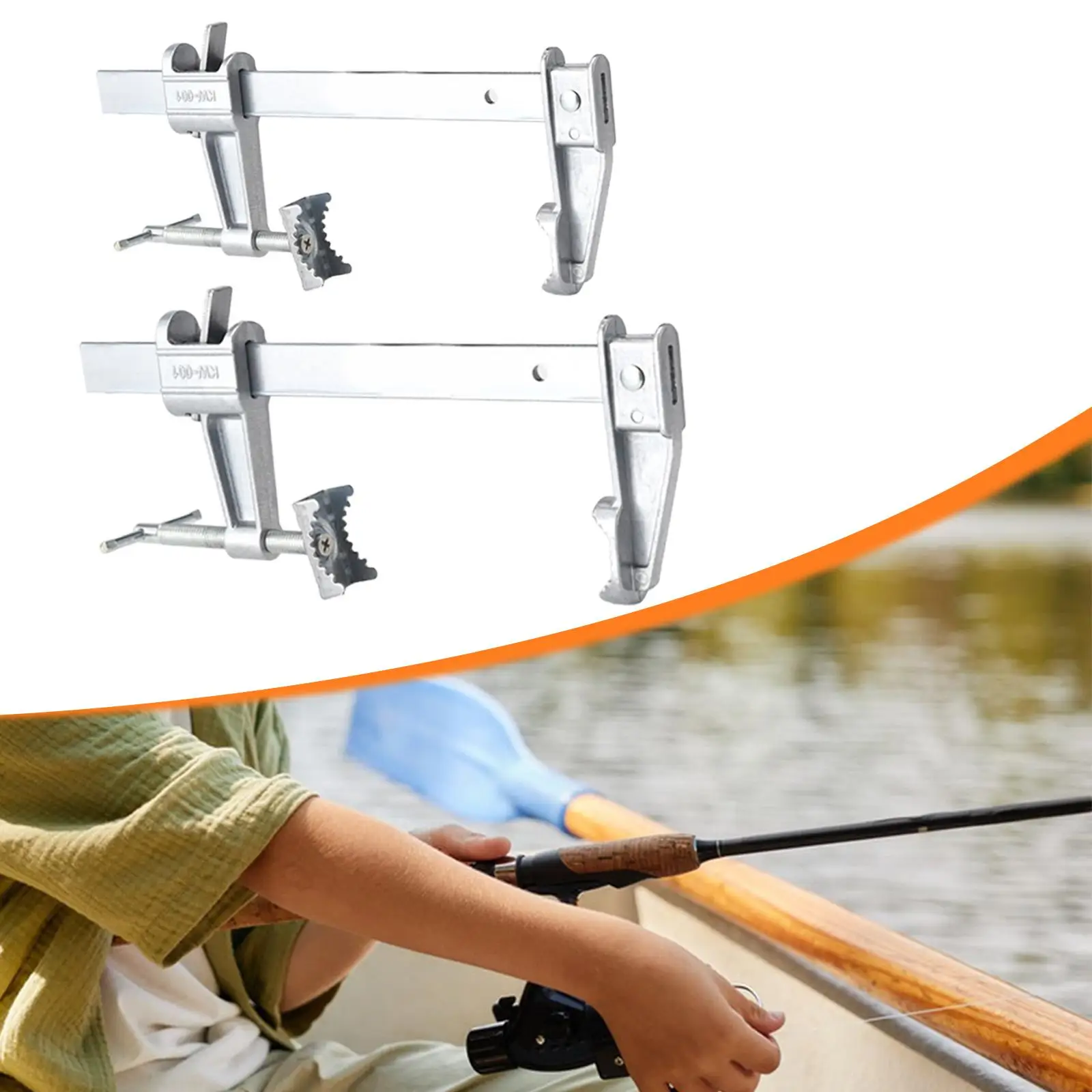 رف قضيب الصيد قابل للتعديل حامل سبائك الألومنيوم دعم درابزين المشبك جبل قوس لقضبان المياه العذبة جسر القارب #4