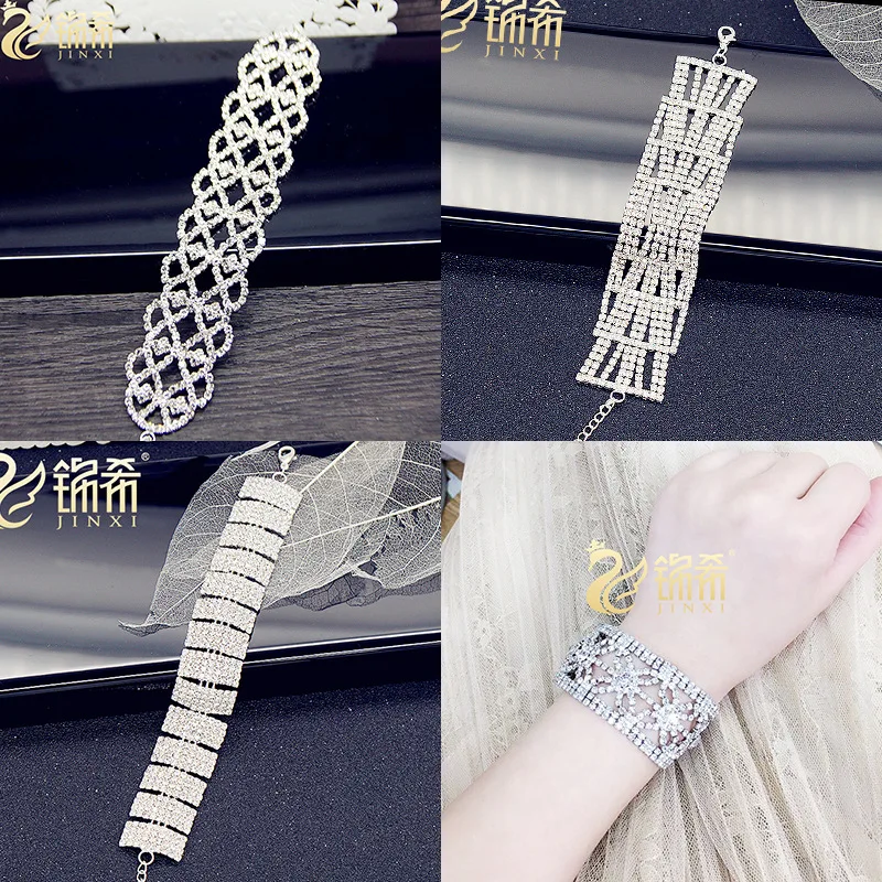 Diamond Wide Bracelet Bracelet, Fashionable Stage Performance Accessories, European and American Style Jewelry