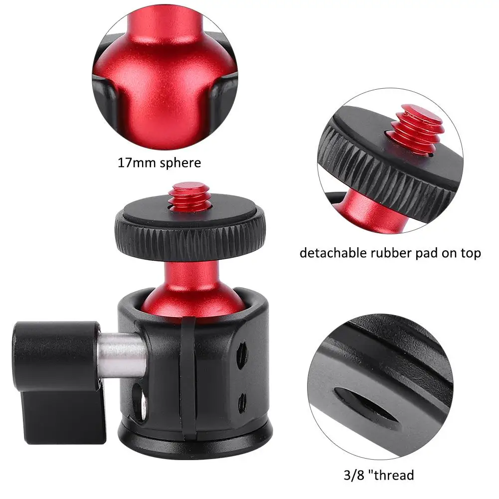 VBESTLIFE 360° Metal Ball Head with 1/4 Screw Mount for dslr Camera & Fill Light - Durable Photography Accessory