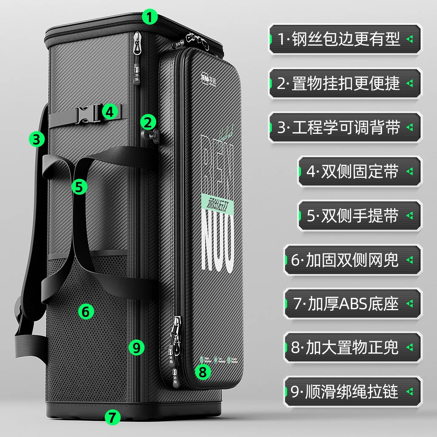 Outdoors Multifunctional Fishing Gear Storage Large Capacity Backpack Fishing Bucket Bag Hard Shell Backpack Waterproof