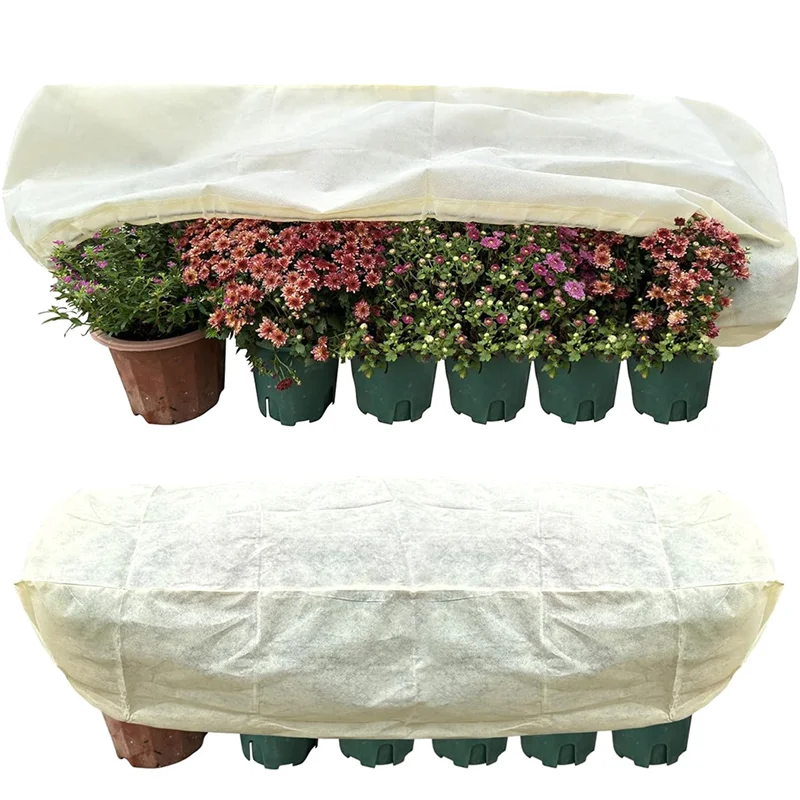 

AF89-Plant Frost Cover, Rectangular Planter Plant Winter Frost Blanket With Zip Drawstring For Outdoor 150 X 40 X 45Cm 6Pack