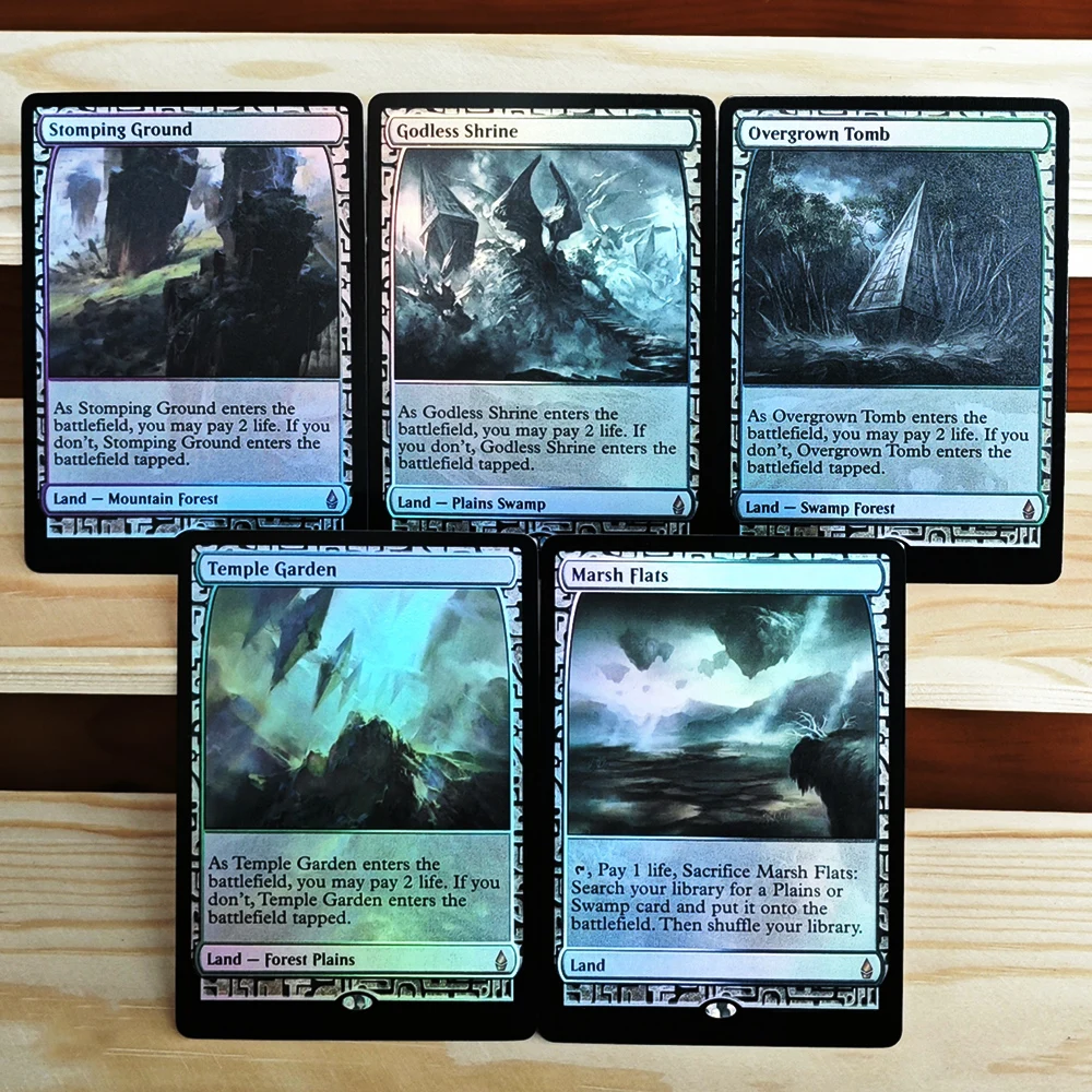 

Stomping Ground/Godless Shrine/Overgrown Tomb/Temple Garden/Marsh Flats-TCG Rare Exclusive Foil Game Collection Cards Gather