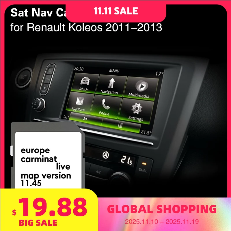 

for Renault Koleos 2011 2012 2013 Sat Nav Coverage Slovakia Sweden Hungary Navigation SD Memory Card