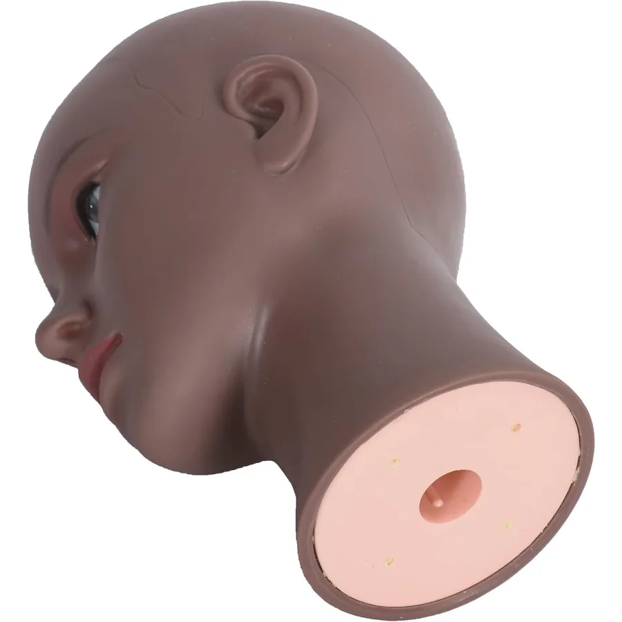 رأس عارضة أزياء أصلع لصنع الشعر المستعار، تدريب على تصفيف المكياج، قبعة عرض مستحضرات التجميل الاحترافية، خوذة نظارات، رأس عرض Mo #6