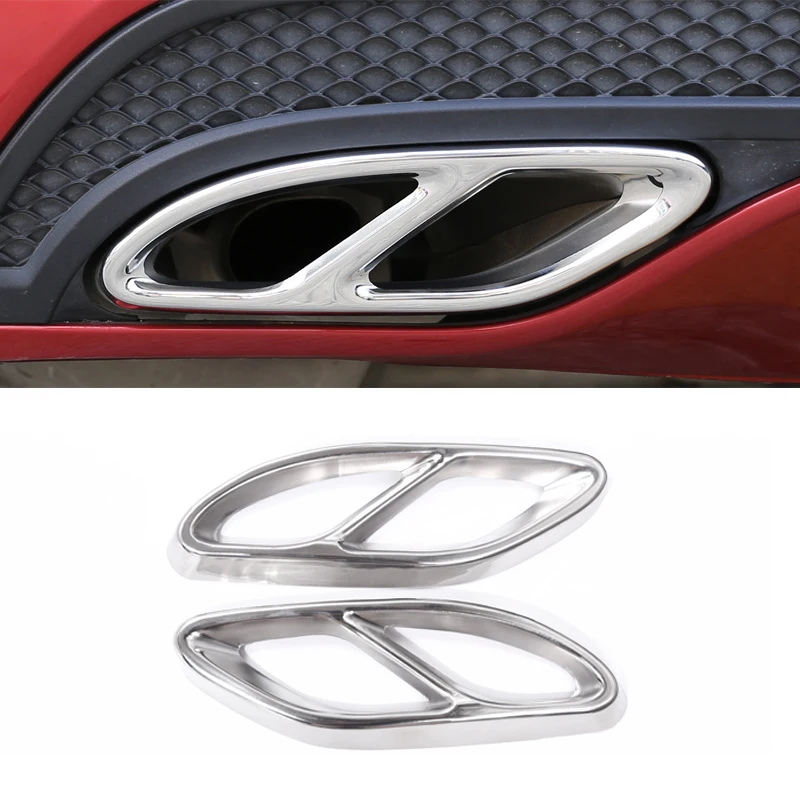 PMFC 304 Stee For Mercedes-Benz CLA Class C117 2016 Exhaust Muffler Cover Black Replacement Trim Rear Exterior Practical Durable