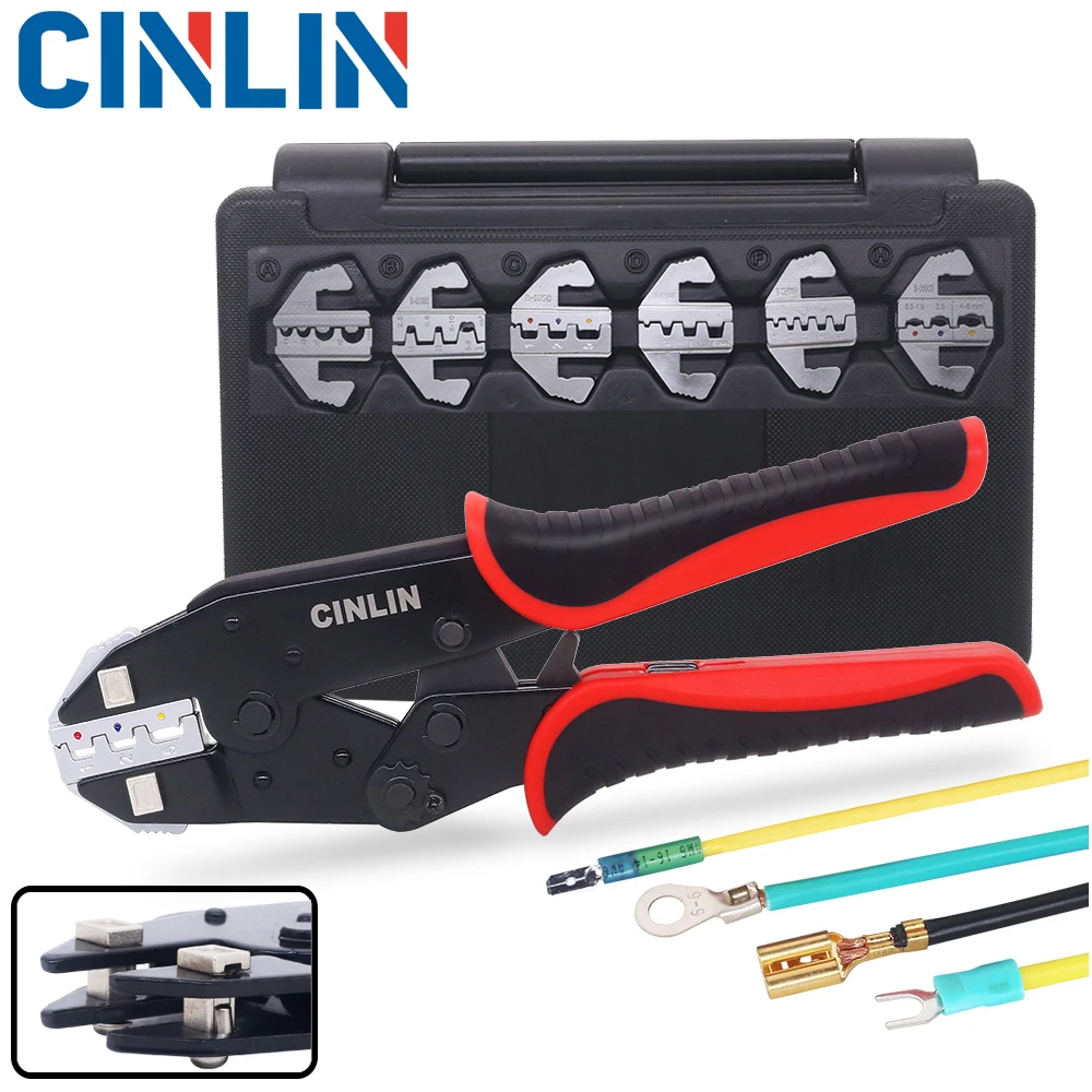 Quick-Change Jaws Crimping Pliers Versatile Crimping Tool Kit With 7 Interchangeable Jaws Crimper dies With High Quality Toolbox