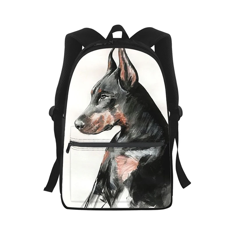 Doberman cool dog-mochila con estampado 3D para hombre y mujer, bolso escolar para estudiantes, mochila para ordenador portátil, bolso de hombro de viaje para niños