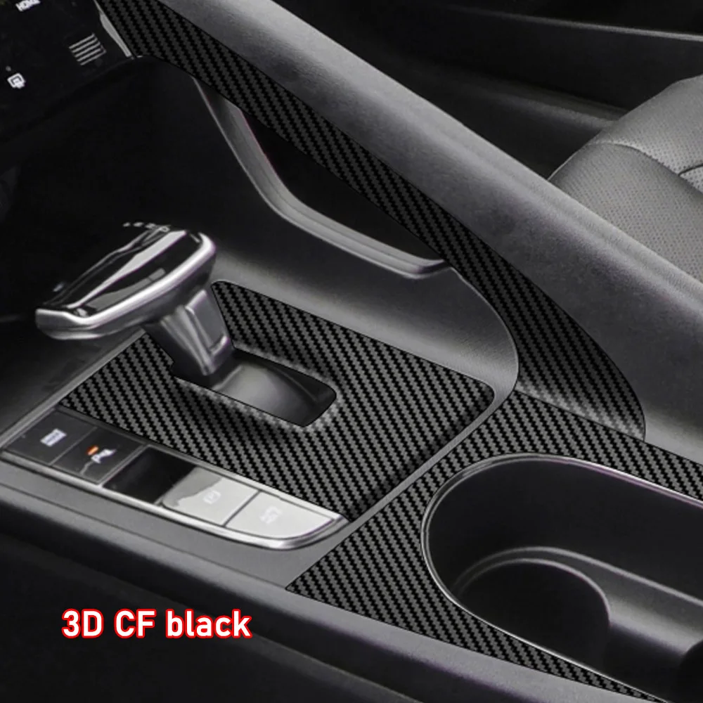 Car Interior Sticker Gear Box Protective Film For Hyundai Elantra CN7 2021-2023 Car Gear Panel Sticker Carbon Fiber Black