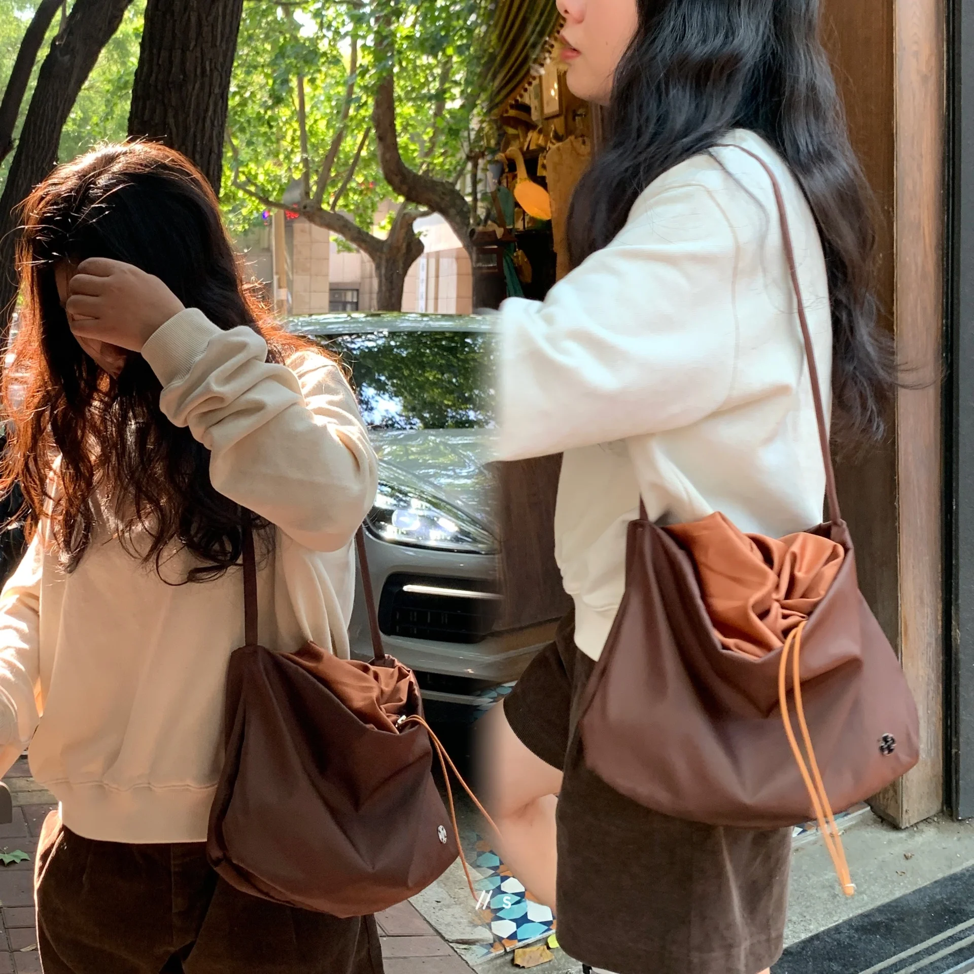 

Нейлоновая сумка на одно плечо с низким содержанием сахара и облаков, большая сумка-тоут под мышками, водонепроницаемая корейская женская сумка Sle