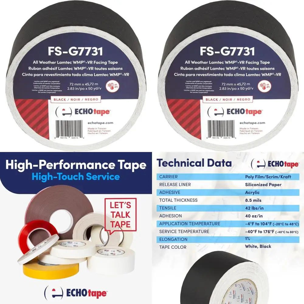 

All-Weather Waterproof Insulation Tape for Metal Buildings - Black Seam Repair, Cold-Weather Adhesive, Contractor Grade, 2.83 in