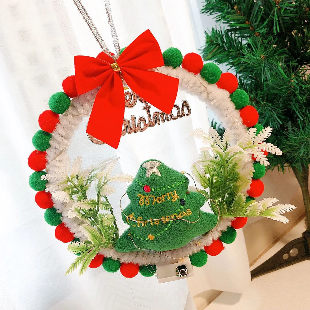 DIY Natal LED Light Wreath, Light String, Presentes para Famílias