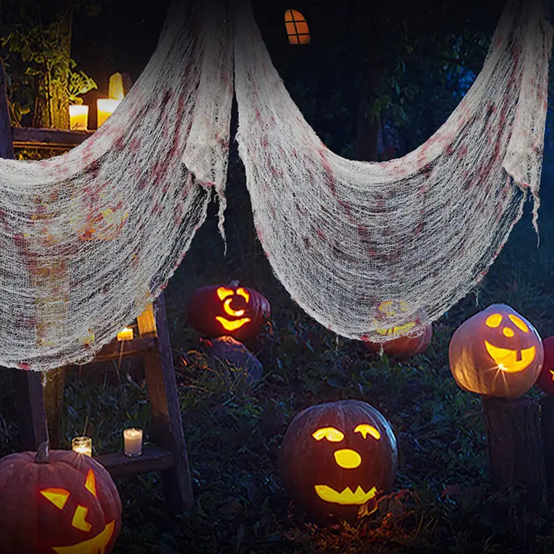 هالوين الأسود الشاش الرعب منازل مسكون ديكور الدم زاحف القماش العنكبوت شبكات حفلة المدخل جدار الشاش الإرهاب المشهد الدعامة 4.9 متر