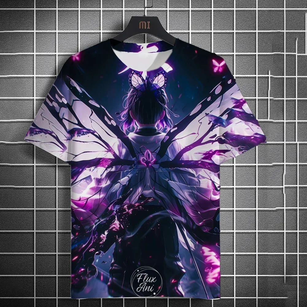 

Men's Street Hip-hop Colorful Casual Short Sleeve Comfortable Breathing Mode 3D HD Printing Animation Characters